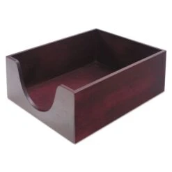 Carver™ Carver Double-Deep Hardwood Stackable Desk Trays, 1 Section, Legal Size Files, 10.13" X 12.63" X 5", Mahogany