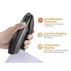 Bostitch Premium Antimicrobial Stand-Up Stapler, 20-Sheet Capacity, Black -Office Supplies Shop c56b3e530a346a71a624e0add645f6d149
