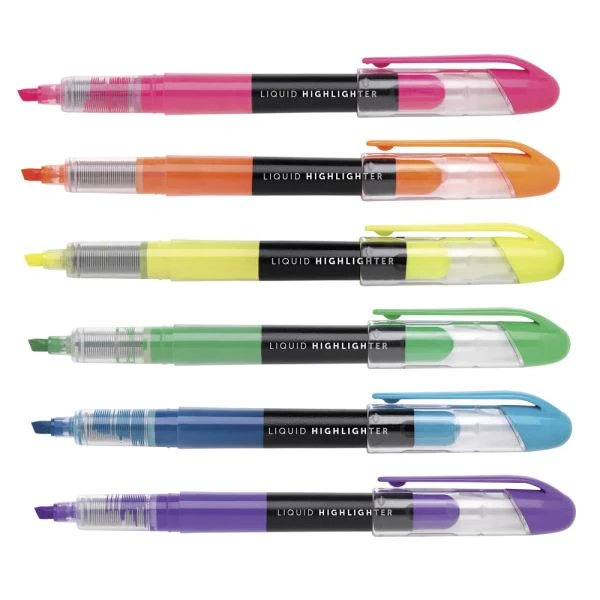 Liquid Ink Highlighters With Chisel Tips, Assorted Colors, Pack Of 12 5 Liquid Ink Highlighters With Chisel Tips, Assorted Colors, Pack Of 12 - Image 3