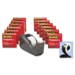 Scotch Transparent Tape Value Pack With Black Dispenser, 1" Core, 0.75" X 83.33 Ft, Transparent -Office Supplies Shop c83dc9b9e13b5790128c5eb5949dd2c1b5