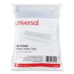 Universal Hanging File Folder Plastic Index Tabs, 1/3-Cut, Clear, 3.7" Wide, 50/Pack -Office Supplies Shop c8efccbb900fb4cf0190e31eb823110249