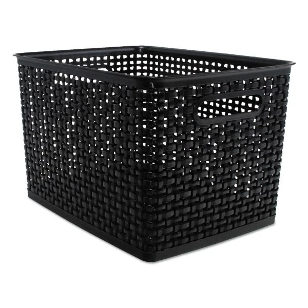 Advantus Weave Bins, 13.88 X 10.5 X 8.75, Black, 2/Pack 4 Advantus Weave Bins, 13.88 X 10.5 X 8.75, Black, 2/Pack - Image 2