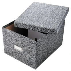 Oxford Reinforced Board Card File, Lift-Off Cover, Holds 1,200 6 X 9 Cards, 9 X 11 X 6.75, Black/White