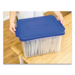 Bankers Box Heavy Duty Plastic File Storage, Locking Lid, Letter/Legal, Clear/Blue, 2/Pack -Office Supplies Shop cad62f3529f9a92204fcf8c550e82e240d