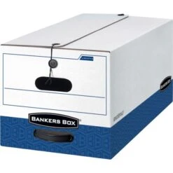 Bankers Box LIBERTY Heavy-Duty Strength Storage Boxes, Letter Files, 12.25" X 24.13" X 10.75", White/Blue, 12/Carton -Office Supplies Shop cb61538a2f274b85cfc84a79e371b0a6f1