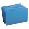 Smead Colored File Folders, 1/3-Cut Tabs: Assorted, Legal Size, 0.75" Expansion, Blue, 100/Box