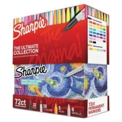 Sharpie Permanent Markers Ultimate Collection Value Pack, Assorted Bullet Tips, Assorted Colors, 72/Set