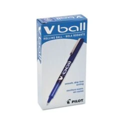 Pilot VBall Liquid Ink Roller Ball Pen, Stick, Extra-Fine 0.5 Mm, Blue Ink, Blue Barrel, Dozen