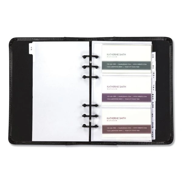 Samsill Regal Leather Business Card Binder, Holds 120 2 X 3.5 Cards, 5.75 X 7.75, Black 6 Samsill Regal Leather Business Card Binder, Holds 120 2 X 3.5 Cards, 5.75 X 7.75, Black - Image 4