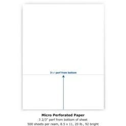 PrintWorks Professional Professional Office Paper, 20 Lb, 8 1/2 X 11, Perforated 3 2/3" From Bottom, White, 500 Sheets/Ream -Office Supplies Shop ce96dea09a01c924c678034ee5ef831ea5