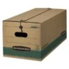 Bankers Box STOR/FILE Medium-Duty Strength Storage Boxes, Legal Files, 15.25" X 24.13" X 10.75", Kraft/Green, 12/Carton