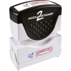 ACCUSTAMP2 Pre-Inked Shutter Stamp, Red/Blue, POSTED, 1.63 X 0.5 -Office Supplies Shop d3463adfde9c95ba4d9d4a24c3bab2529d