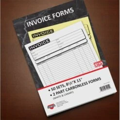 Cosco Invoice Form Book With Slip, Business, 8 1/2 X 11, 2-Part Carbonless, 50 Sets