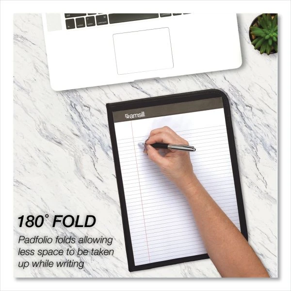 Samsill Slimline Padfolio, Leather-Look/Faux Reptile Trim, Writing Pad, Black 11 Samsill Slimline Padfolio, Leather-Look/Faux Reptile Trim, Writing Pad, Black - Image 9