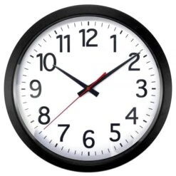 Quartz Wall Clock, 14", Black