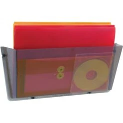 Deflecto Unbreakable DocuPocket Wall File, Legal Size, 17.5" X 3" X 6.5", Smoke -Office Supplies Shop d98f1b4b73bfa3f313816ed52ba217b311