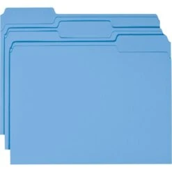 Smead Colored File Folders, 1/3-Cut Tabs: Assorted, Letter Size, 0.75" Expansion, Blue, 100/Box -Office Supplies Shop e06694417c94314d5071d52f95857122f4
