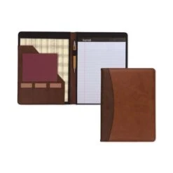 Samsill Two-Tone Padfolio With Spine Accent, 10.6w X 14.25h, Polyurethane, Tan/Brown -Office Supplies Shop e15183c36a3a368ef7a12c3caa0827047b
