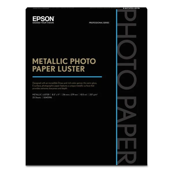 Epson® Epson Professional Media Metallic Luster Photo Paper, 10.5 Mil, 8.5 X 11, White, 25/Pack 3 Epson® Epson Professional Media Metallic Luster Photo Paper, 10.5 Mil, 8.5 X 11, White, 25/Pack