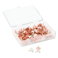 U Brands Metal Thumbtacks, Marble Head With Rose Gold Prong, 100 Count