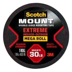 Scotch Permanent Heavy-Duty Interior/Exterior Mounting Tape, Holds Up To 5 Lbs, 1 X 450, Gray