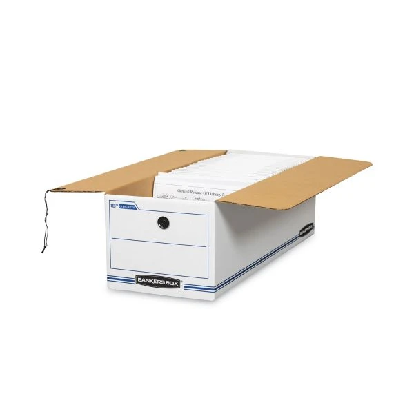 Bankers Box LIBERTY Check And Form Boxes, 9" X 24.25" X 7.5", White/Blue, 12/Carton 4 Bankers Box LIBERTY Check And Form Boxes, 9" X 24.25" X 7.5", White/Blue, 12/Carton - Image 2