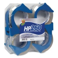 Duck HP260 Packaging Tape With Dispenser, 3" Core, 1.88" X 60 Yds, Clear, 4/Pack