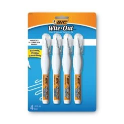 BIC Wite-Out Shake 'n Squeeze Correction Pen, 8 ML, White, 4/Pack