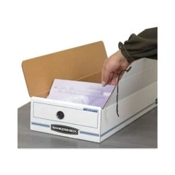 Bankers Box LIBERTY Check And Form Boxes, 9.25" X 23.75" X 4.25", White/Blue, 12/Carton -Office Supplies Shop e7479da264b8a2a402f67e690f3f0e6f60