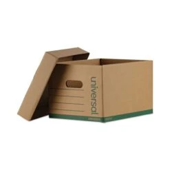 Universal Professional-Grade Heavy-Duty Storage Boxes, Letter/Legal Files, Kraft/Green, 12/Carton -Office Supplies Shop e75a7ef116517e10f7f63df03aa574fb2e