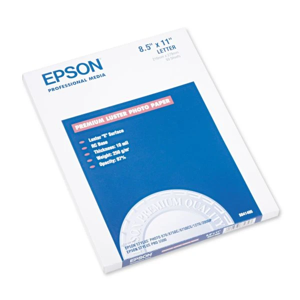 Epson® Epson Ultra Premium Photo Paper, 10 Mil, 8.5 X 11, Luster White, 50/Pack 3 Epson® Epson Ultra Premium Photo Paper, 10 Mil, 8.5 X 11, Luster White, 50/Pack