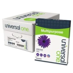 Universal 3-Hole Punched Multipurpose Paper, 98 Brightness, 20 Lb, 8 1/2 X 11, Bright White, 5000 Sheets/Carton