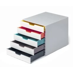 DURABLE VARICOLOR MIX 5 Drawer Desktop Storage Box, White/Multicolor -Office Supplies Shop e862e02e8b78d1ad167d8199e63e2bcab7