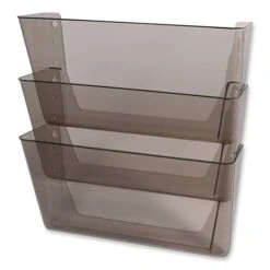 Deflecto DocuPocket Three-Pocket File Partition Set, 3 Sections, Letter Size, 13" X 7" X 20", Smoke, 3/Set -Office Supplies Shop e989a30ab757a10e622dfcc4e3efc1aa0c