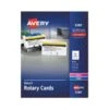 Avery Small Rotary Cards, Laser/Inkjet, 2.17 X 4, White, 8 Cards/Sheet, 400 Cards/Box