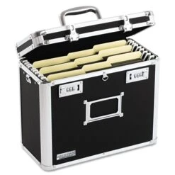 Vaultz Locking File Chest, Letter Files, 13.75" X 7.25" X 12.25", Black
