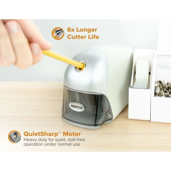 Bostitch QuietSharp Executive Electric Pencil Sharpener, AC-Powered, 4 X 7.5 X 5, Gray 9 Bostitch QuietSharp Executive Electric Pencil Sharpener, AC-Powered, 4 X 7.5 X 5, Gray - Image 7