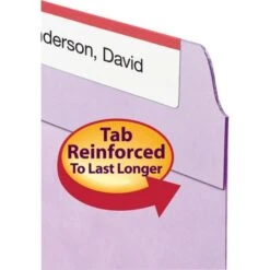 Smead Reinforced Top Tab Colored File Folders, 1/3-Cut Tabs: Assorted, Legal Size, 0.75" Expansion, Lavender, 100/Box -Office Supplies Shop ea67a91ab44509bf21d46f153cfa074047