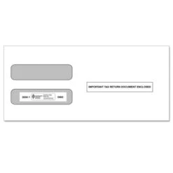 ComplyRight Double-Window Envelopes For W-2 (5210/5211) Tax Forms, Moisture-Seal, White, Pack Of 100 Envelopes