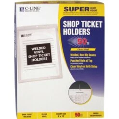 C-Line Clear Vinyl Shop Ticket Holders, Both Sides Clear, 50 Sheets, 9 X 12, 50/Box -Office Supplies Shop ec79b2cf85f7ffa9df97148e79485de9a2