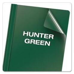 Oxford Clear Front Report Cover, Three-Prong Fastener, 0.5" Capacity, 8.5 X 11, Clear/ Hunter Green, 25/Box -Office Supplies Shop ecfd99bafb594939d65056ba81fdf2e17c