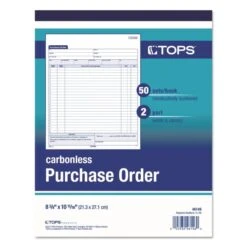 TOPS Purchase Order Book, 22 Lines, Two-Part Carbonless, 8.38 X 10.19, 50 Forms Total 11 TOPS Purchase Order Book, 22 Lines, Two-Part Carbonless, 8.38 X 10.19, 50 Forms Total -Office Supplies Shop ed013e1c3480744e9587d7692e64747ea7
