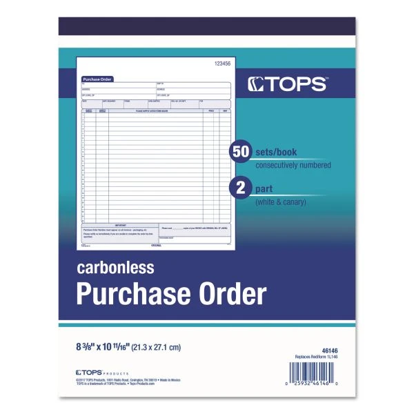 TOPS Purchase Order Book, 22 Lines, Two-Part Carbonless, 8.38 X 10.19, 50 Forms Total 7 TOPS Purchase Order Book, 22 Lines, Two-Part Carbonless, 8.38 X 10.19, 50 Forms Total - Image 5
