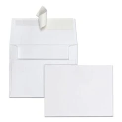 Quality Park Greeting Card/Invitation Envelope, A-2, Square Flap, Redi-Strip Adhesive Closure, 4.38 X 5.75, White, 100/Box