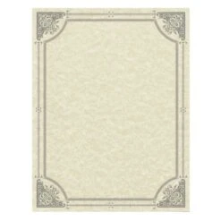 Southworth Parchment Certificates, Vintage, 8.5 X 11, Ivory With Silver Foil Border, 50/Pack