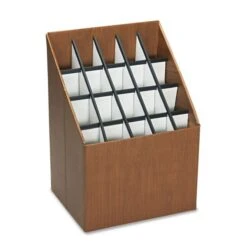Safco Corrugated Roll Files, 20 Compartments, 15w X 12d X 22h, Woodgrain