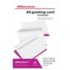 Greeting Card Envelopes, A9, 5-3/4" X 8-3/4", Gummed Seal, White, Box Of 100 -Office Supplies Shop eed09d795d63bf0eef8c47082f2f958500