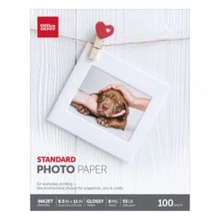 Standard Photo Paper, Glossy, Letter Size (8 1/2" X 11"), 7 Mil, Pack Of 100 Sheets