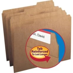 Smead Heavyweight Kraft File Folder, 1/3-Cut Tabs: Assorted, Letter Size, 0.75" Expansion, 11-pt Kraft, Brown, 100/Box -Office Supplies Shop ef5fac79b57db9dec241582dc503216bbf