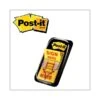 Post-it Flags Arrow Message 1" Page Flags, Sign Here, Yellow, 50 Flags/Dispenser, 12 Dispensers/Pack
